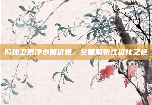揭秘卫泉净水器价格，全面解析性价比之选