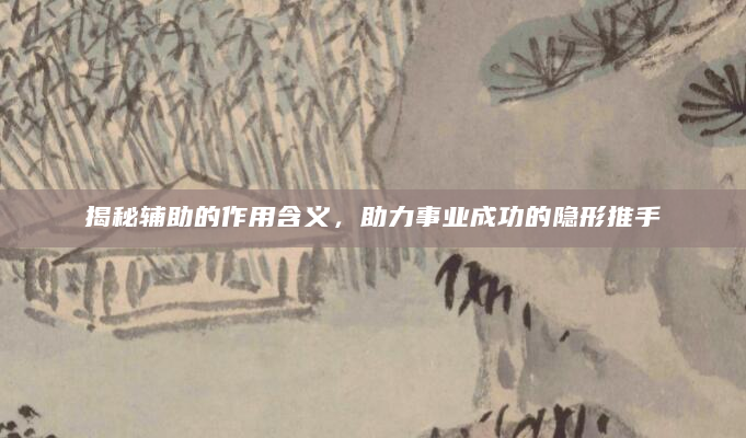 揭秘辅助的作用含义，助力事业成功的隐形推手