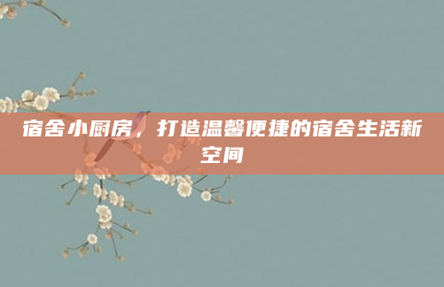 宿舍小厨房，打造温馨便捷的宿舍生活新空间