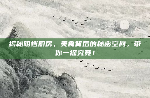 揭秘明档厨房，美食背后的秘密空间，带你一探究竟！