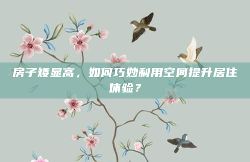 房子矮显高，如何巧妙利用空间提升居住体验？