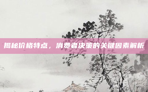 揭秘价格特点，消费者决策的关键因素解析