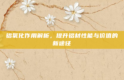 铝氧化作用解析，提升铝材性能与价值的新途径