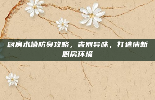 厨房水槽防臭攻略，告别异味，打造清新厨房环境