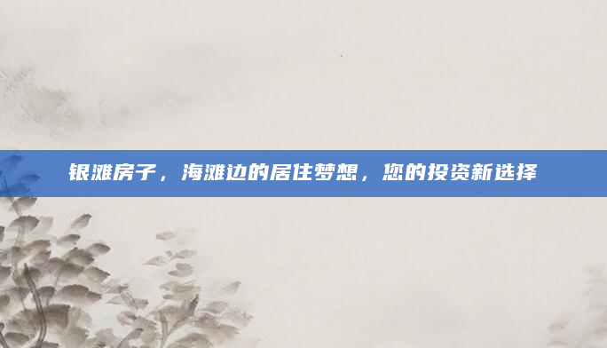 银滩房子，海滩边的居住梦想，您的投资新选择