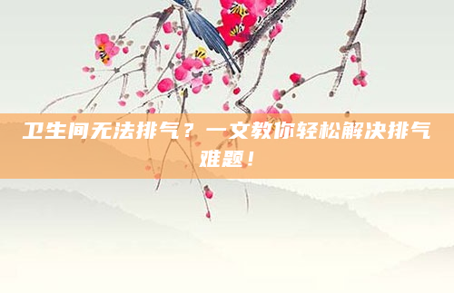 卫生间无法排气？一文教你轻松解决排气难题！