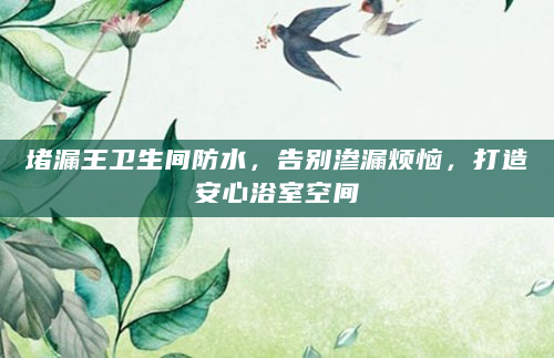 堵漏王卫生间防水，告别渗漏烦恼，打造安心浴室空间