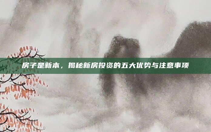 房子是新本，揭秘新房投资的五大优势与注意事项