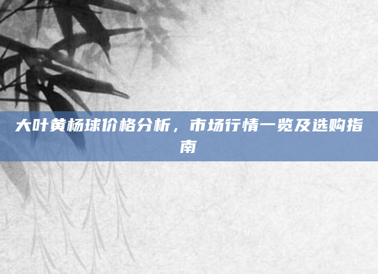 大叶黄杨球价格分析，市场行情一览及选购指南
