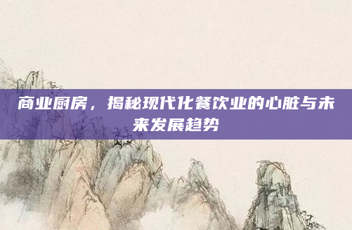 商业厨房，揭秘现代化餐饮业的心脏与未来发展趋势