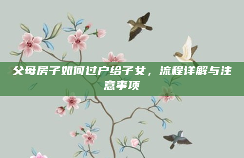 父母房子如何过户给子女，流程详解与注意事项