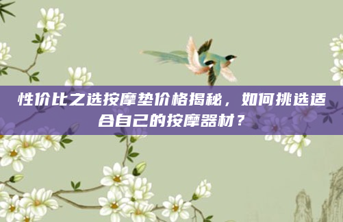 性价比之选按摩垫价格揭秘，如何挑选适合自己的按摩器材？