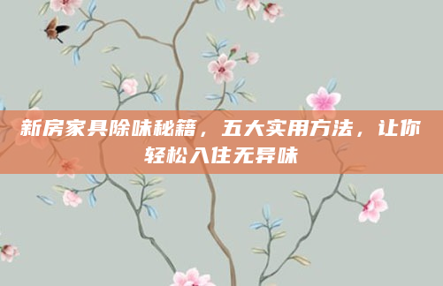 新房家具除味秘籍，五大实用方法，让你轻松入住无异味