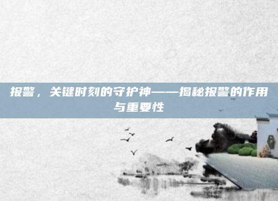 报警，关键时刻的守护神——揭秘报警的作用与重要性