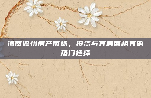 海南儋州房产市场，投资与宜居两相宜的热门选择