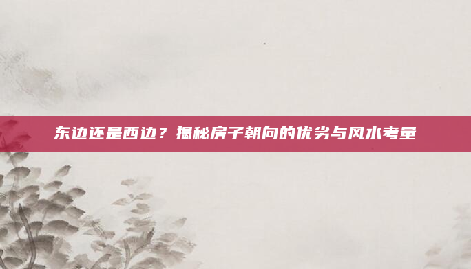 东边还是西边？揭秘房子朝向的优劣与风水考量