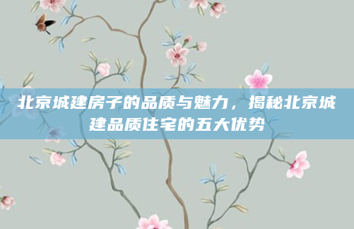 北京城建房子的品质与魅力，揭秘北京城建品质住宅的五大优势