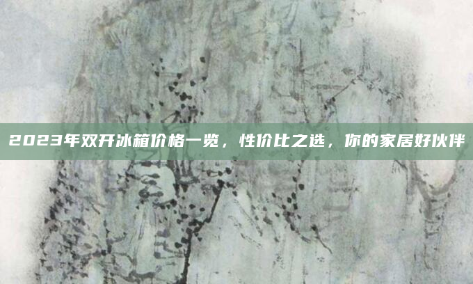 2023年双开冰箱价格一览，性价比之选，你的家居好伙伴
