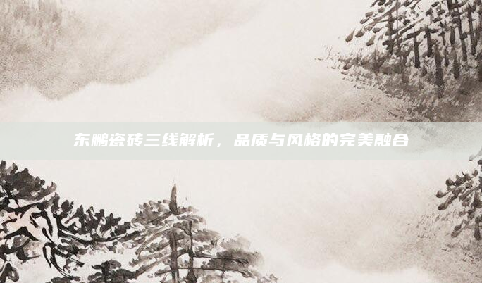 东鹏瓷砖三线解析，品质与风格的完美融合