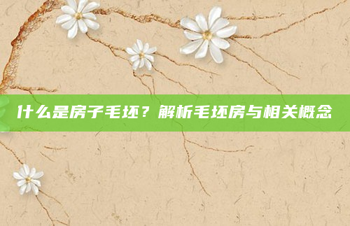 什么是房子毛坯？解析毛坯房与相关概念