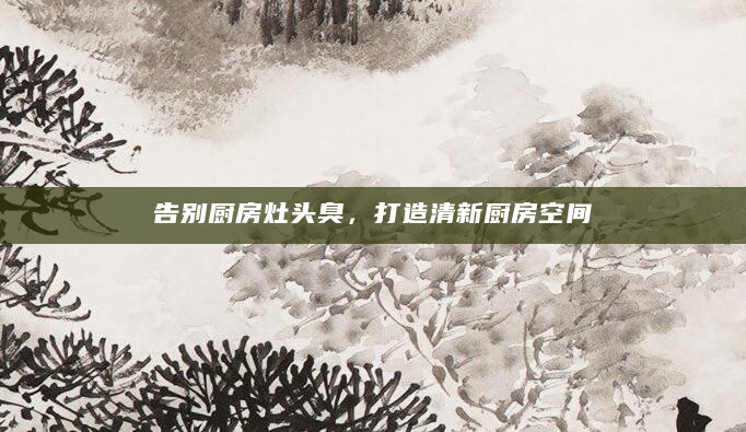 告别厨房灶头臭，打造清新厨房空间