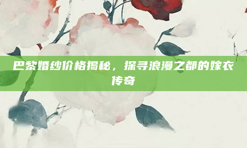 巴黎婚纱价格揭秘，探寻浪漫之都的嫁衣传奇
