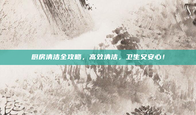 厨房清洁全攻略，高效清洁，卫生又安心！