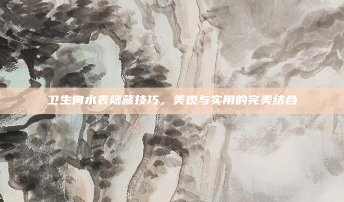 卫生间水表隐藏技巧，美观与实用的完美结合