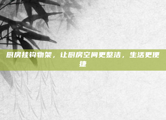 厨房挂钩物架，让厨房空间更整洁，生活更便捷