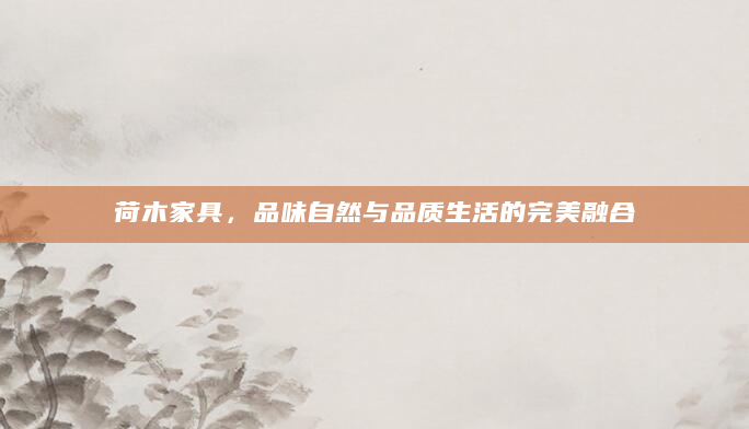 荷木家具，品味自然与品质生活的完美融合