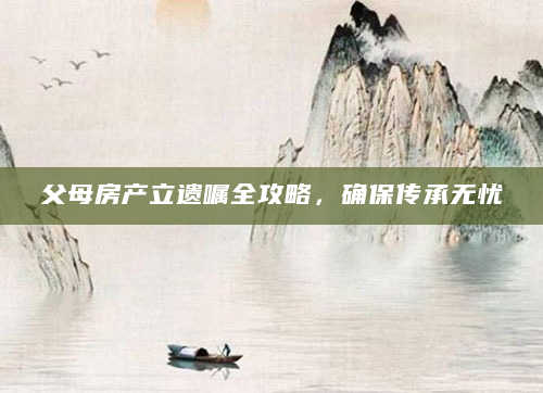 父母房产立遗嘱全攻略，确保传承无忧