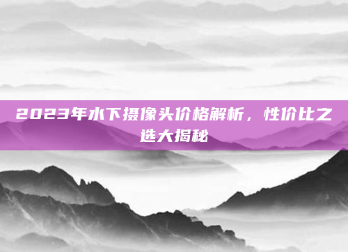 2023年水下摄像头价格解析，性价比之选大揭秘