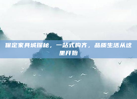 保定家具城探秘，一站式购齐，品质生活从这里开始