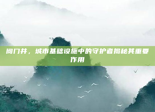 阀门井，城市基础设施中的守护者揭秘其重要作用