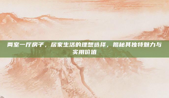两室一厅房子，居家生活的理想选择，揭秘其独特魅力与实用价值