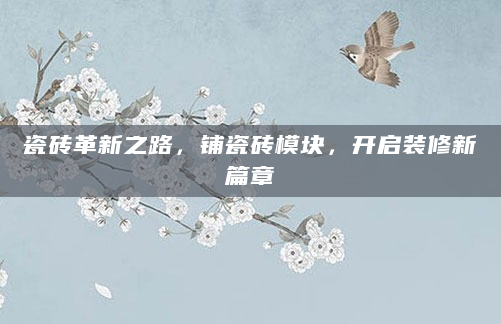 瓷砖革新之路，铺瓷砖模块，开启装修新篇章