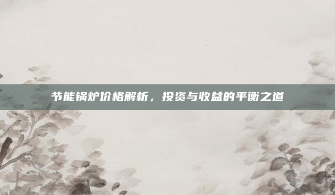 节能锅炉价格解析，投资与收益的平衡之道