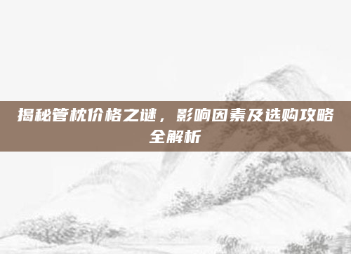 揭秘管枕价格之谜，影响因素及选购攻略全解析