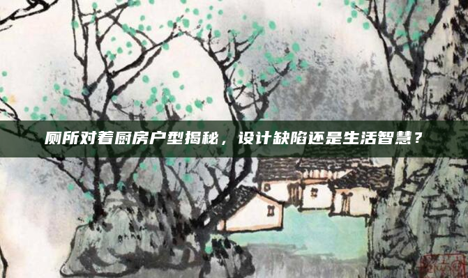 厕所对着厨房户型揭秘，设计缺陷还是生活智慧？