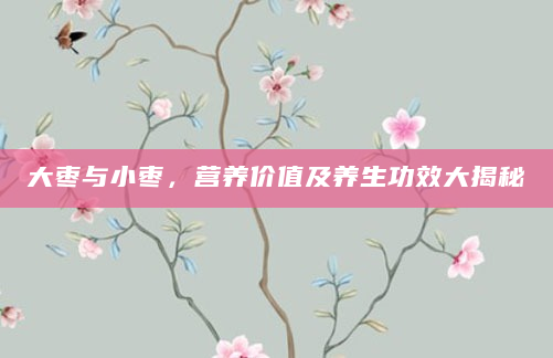大枣与小枣，营养价值及养生功效大揭秘