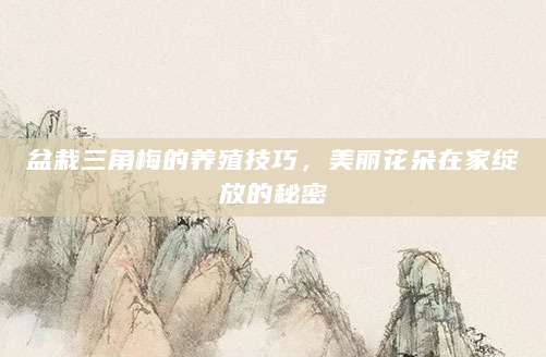 盆栽三角梅的养殖技巧，美丽花朵在家绽放的秘密