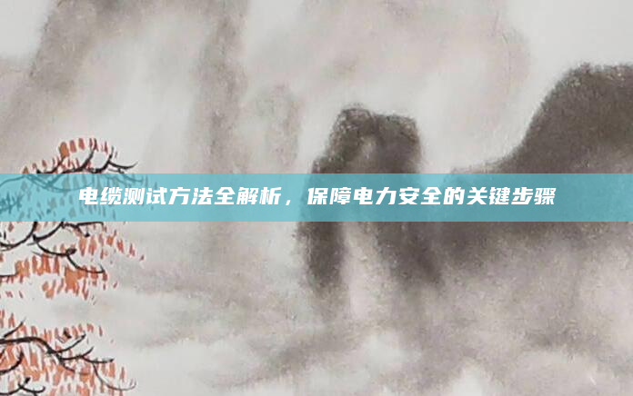 电缆测试方法全解析，保障电力安全的关键步骤