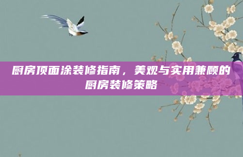 厨房顶面涂装修指南，美观与实用兼顾的厨房装修策略