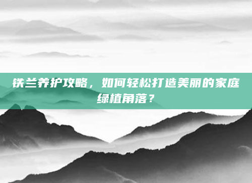 铁兰养护攻略，如何轻松打造美丽的家庭绿植角落？