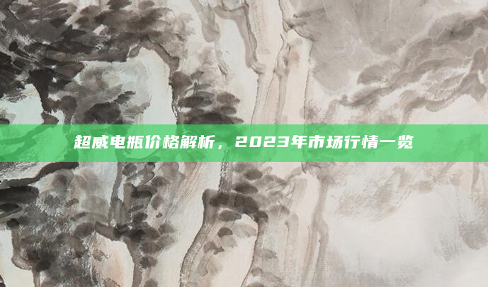 超威电瓶价格解析，2023年市场行情一览