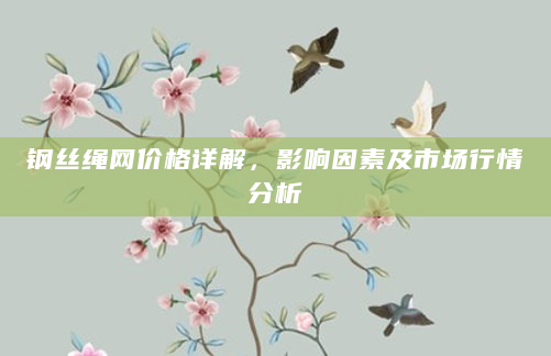 钢丝绳网价格详解，影响因素及市场行情分析