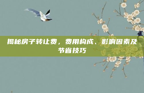揭秘房子转让费，费用构成、影响因素及节省技巧