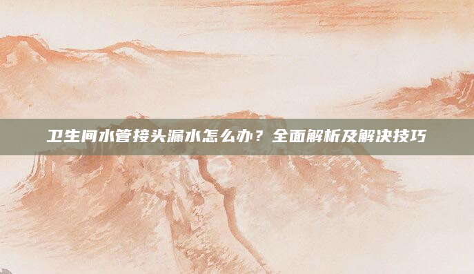 卫生间水管接头漏水怎么办？全面解析及解决技巧