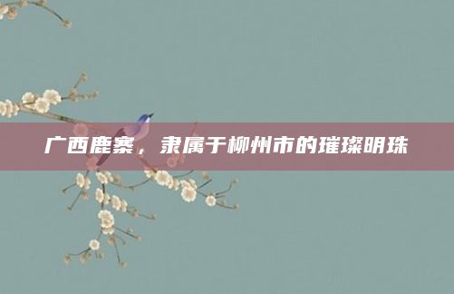 广西鹿寨，隶属于柳州市的璀璨明珠