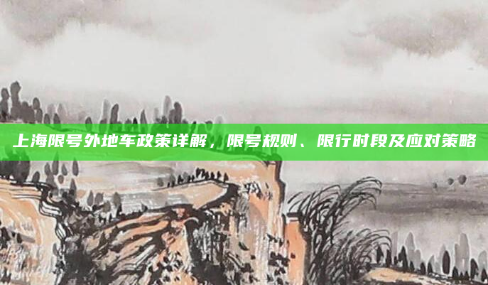 上海限号外地车政策详解，限号规则、限行时段及应对策略